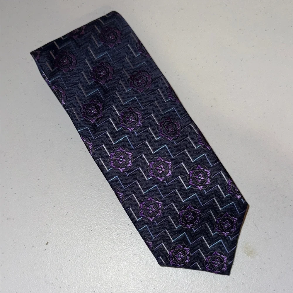 Elegant‎ Black and Purple Men's Tie Hand Made